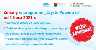 Zmiany w programie Czyste Powietrze od 1 lipca 2021